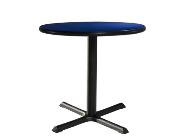 CECA-016 | 30" Round Cafe Table w/ Blue Top and Standard Black Base -- Trade Show Furniture Rental